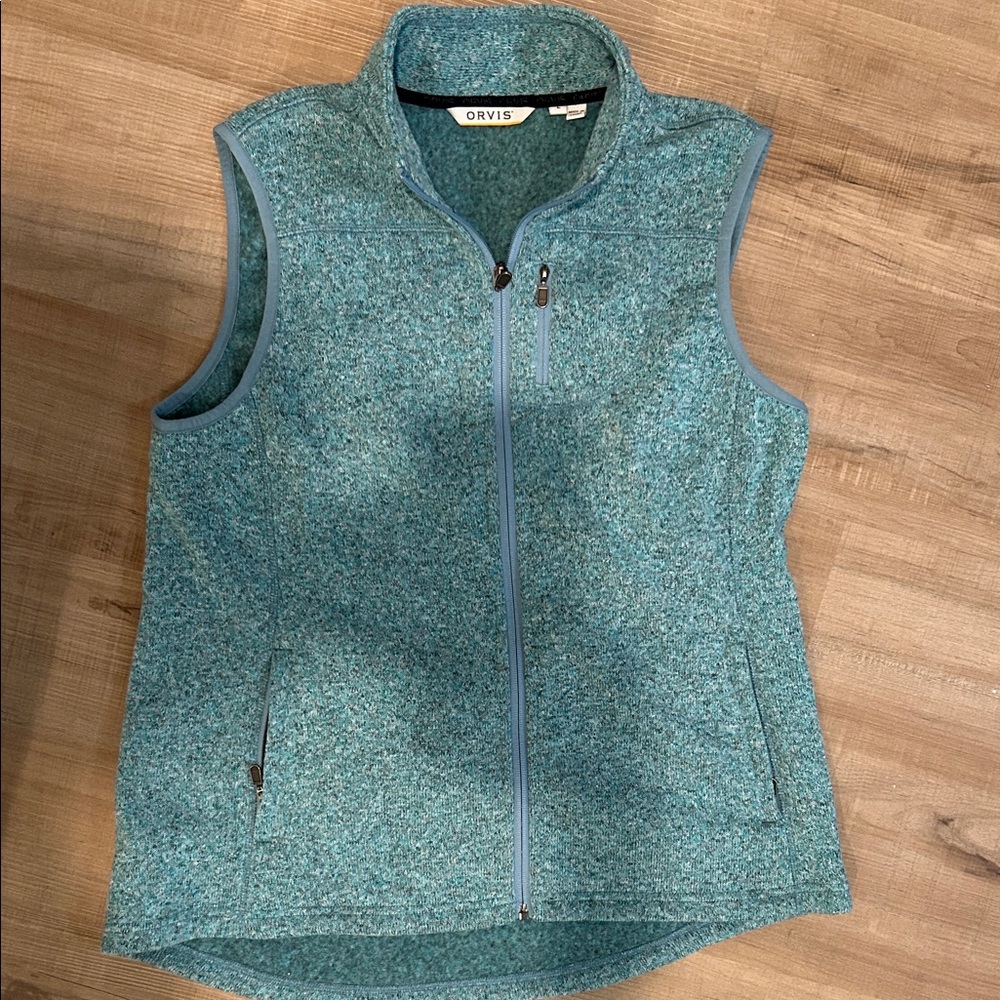 Orvis Teal Sleeveless Zip Vest